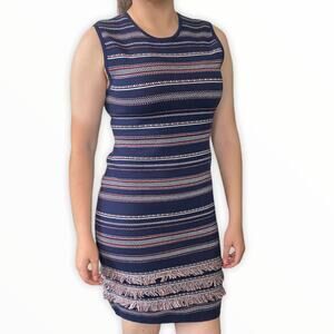 Cupcakes & Cashmere Dress Women's Medium Blue Pink NWOT Sonata Sweater Dress